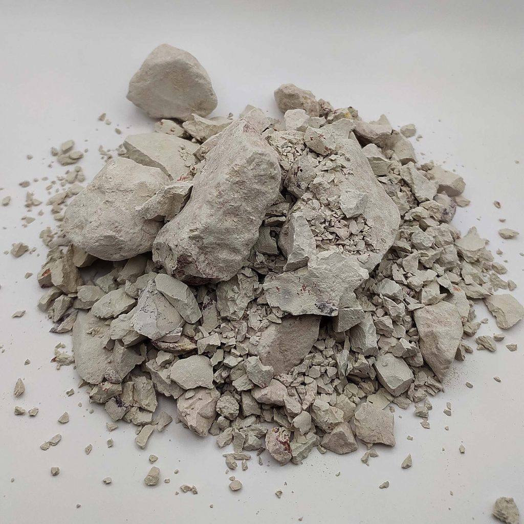 A pile of high quality white kaolinite clay from libya